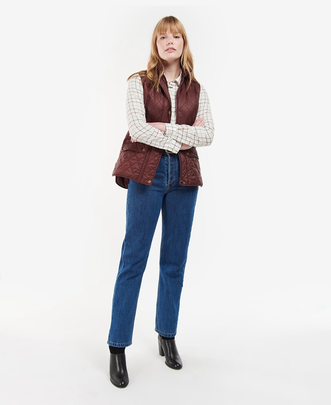 Barbour Otterburn Weste Damen Bordeaux | KPMZIL-475