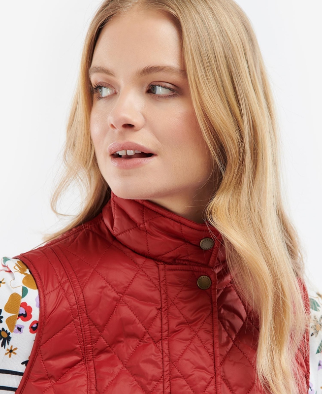 Barbour Otterburn Weste Damen Rot | PKRHOI-236