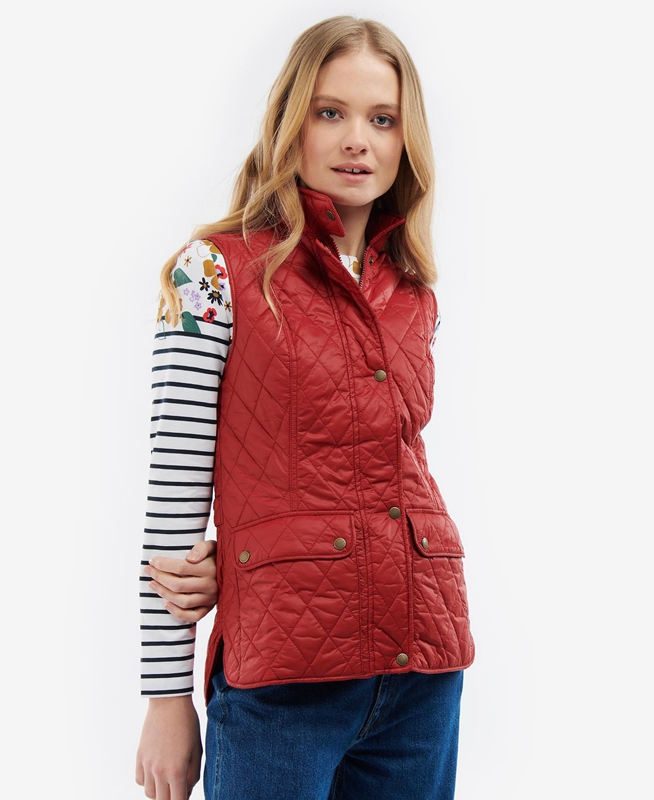 Barbour Otterburn Weste Damen Rot | PKRHOI-236