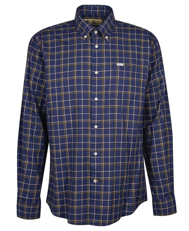 Barbour Pelton Regular Hemd Herren Navy | TCUGMQ-973