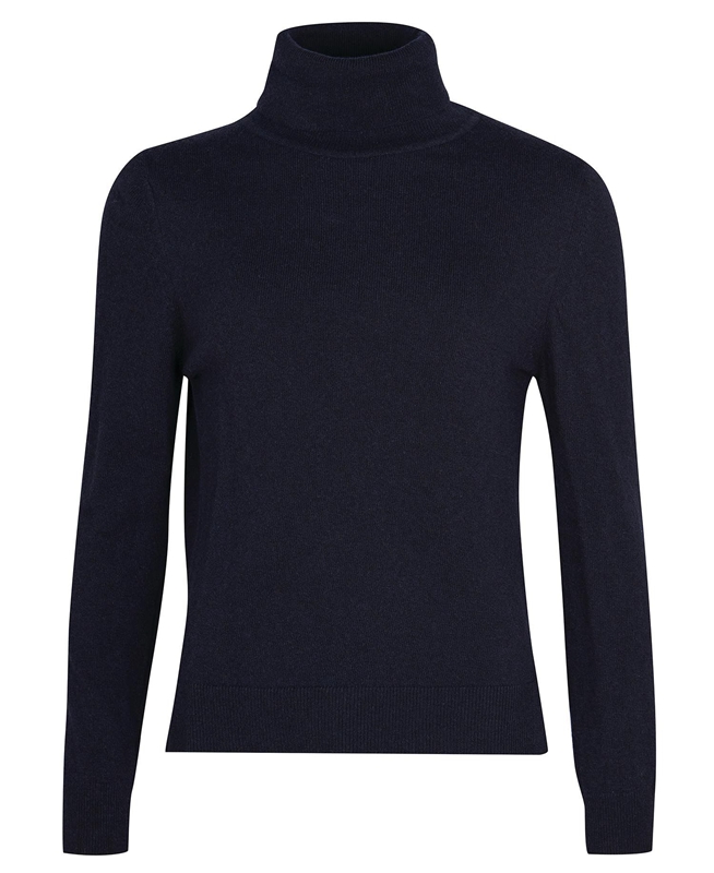 Barbour Pendle Roll-Neck Pullover Damen Navy | SKAFWH-375