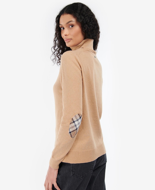 Barbour Pendle Roll-Neck Pullover Damen Braun | VIRQNE-129