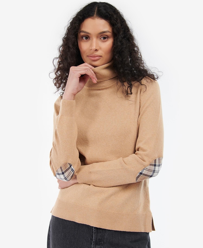 Barbour Pendle Roll-Neck Pullover Damen Braun | VIRQNE-129