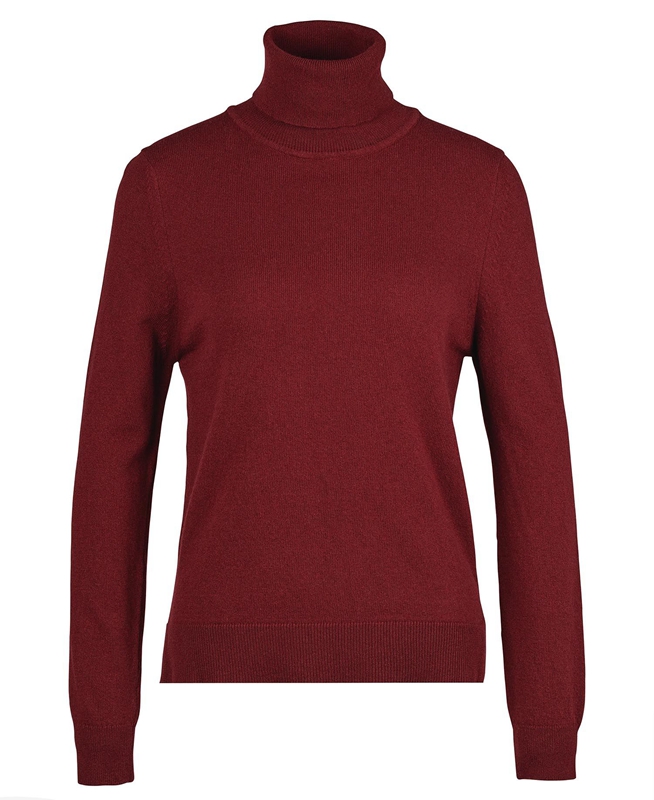 Barbour Pendle Roll-Neck Pullover Damen Rot | XIWPOY-924