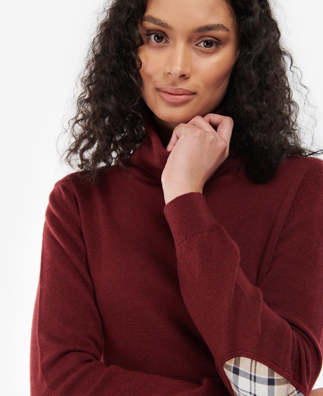 Barbour Pendle Roll-Neck Pullover Damen Rot | XIWPOY-924