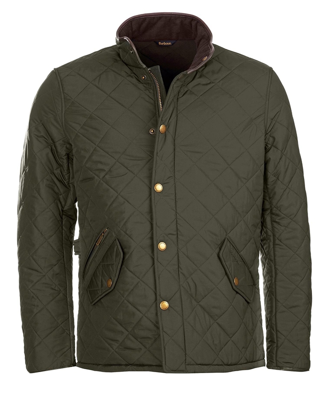 Barbour Powell Steppjacke Herren Olivgrün | HYQFVW-537