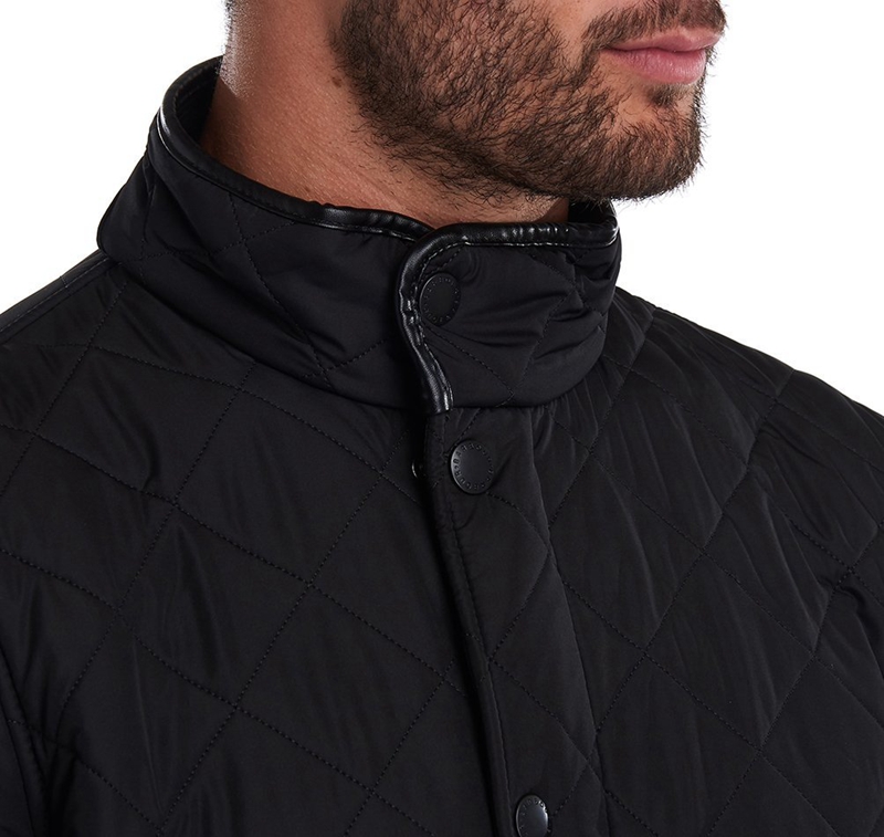 Barbour Powell Steppjacke Herren Schwarz | SGAXIC-295