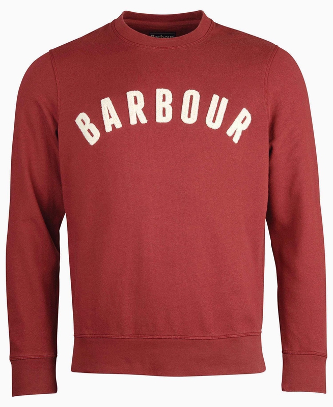 Barbour Prep Logo Crew Sweatshirts Herren Rot | KIXGFA-987