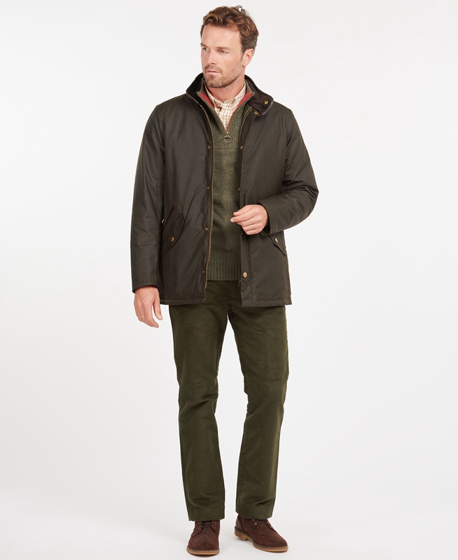 Barbour Prestbury Gewachste Jacke Herren Olivgrün | YKVMFN-145