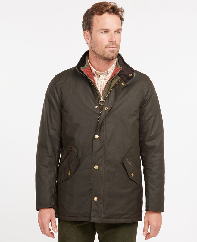 Barbour Prestbury Gewachste Jacke Herren Olivgrün | YKVMFN-145