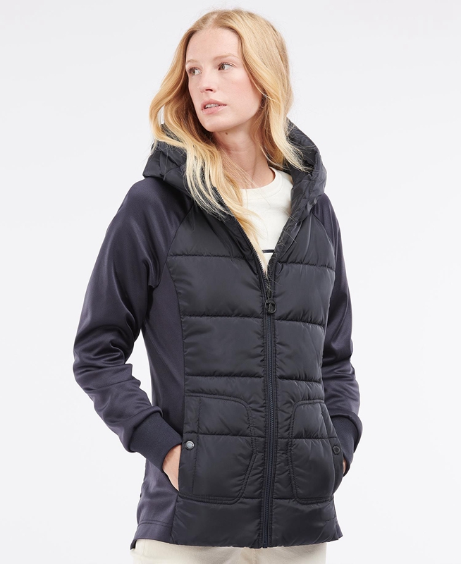 Barbour Reedley Quilted Sweatshirts Damen Navy | QKMATE-423