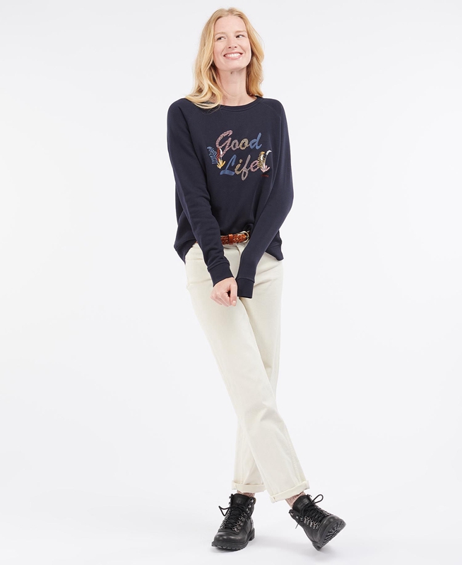 Barbour Rockcliffe Sweatshirts Damen Navy | AGMZLT-829