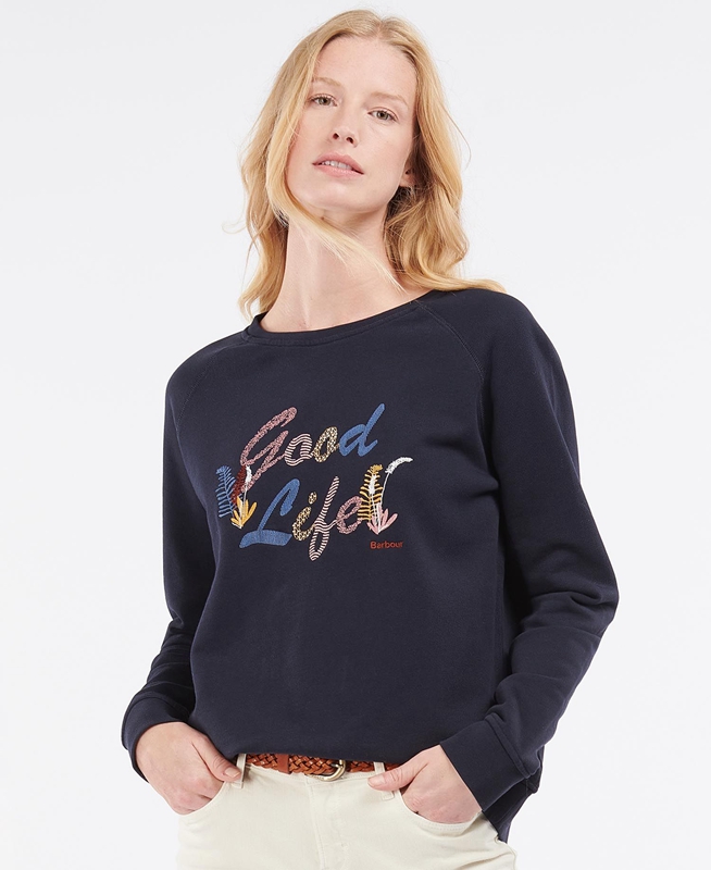 Barbour Rockcliffe Sweatshirts Damen Navy | AGMZLT-829