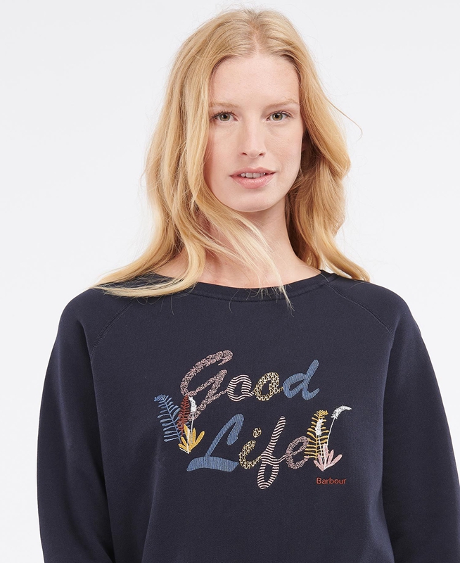 Barbour Rockcliffe Sweatshirts Damen Navy | AGMZLT-829