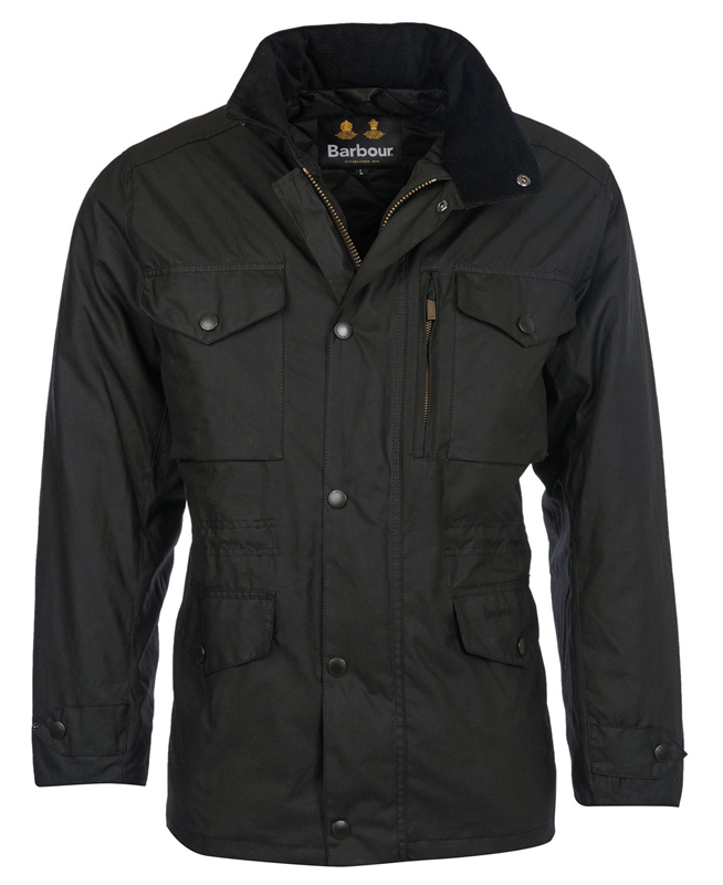 Barbour Sapper Gewachste Jacke Herren Schwarz | MWUBJY-970