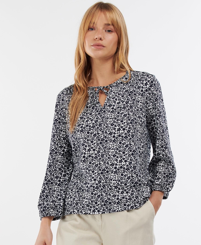 Barbour Seaholly Top T-shirts Damen Weiß | YJOPXI-738