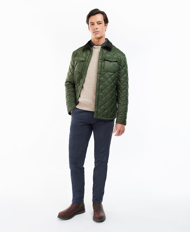 Barbour Shirt Steppjacke Herren Grün | YEACXP-857