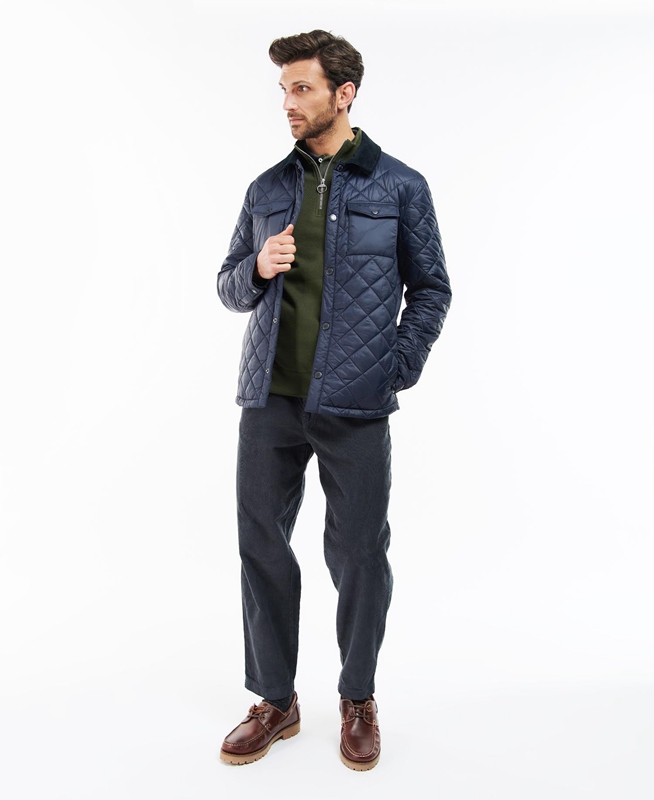 Barbour Shirt Steppjacke Herren Navy | WEPCKA-715