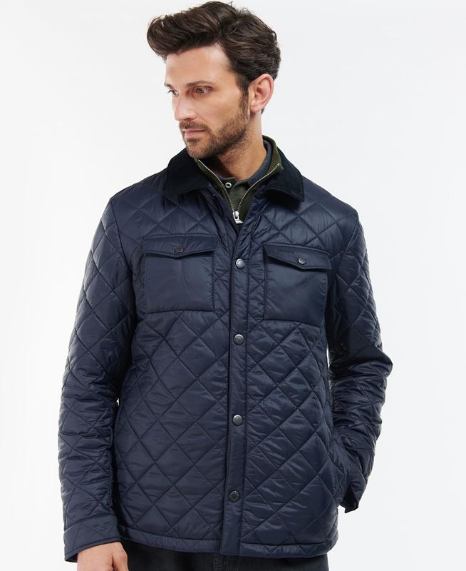 Barbour Shirt Steppjacke Herren Navy | WEPCKA-715