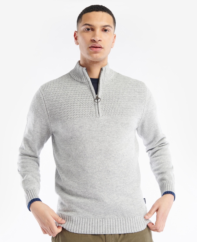 Barbour Shoal Half Zip Pullover Herren Grau | LMSKAD-897