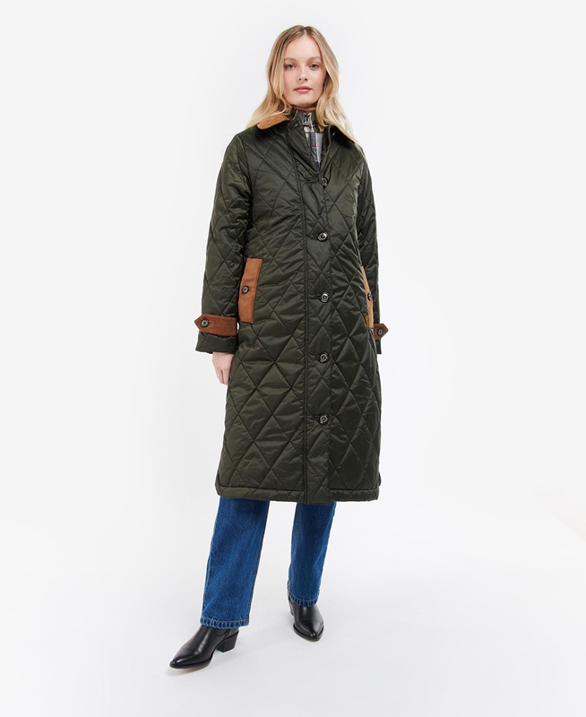 Barbour Silwick Steppjacke Damen Olivgrün | WCFRGX-213