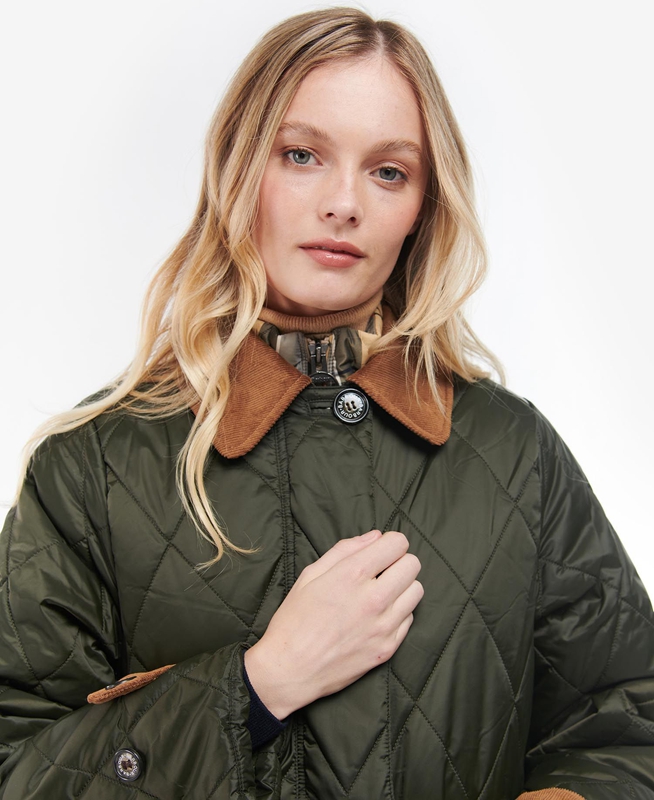 Barbour Silwick Steppjacke Damen Olivgrün | WCFRGX-213