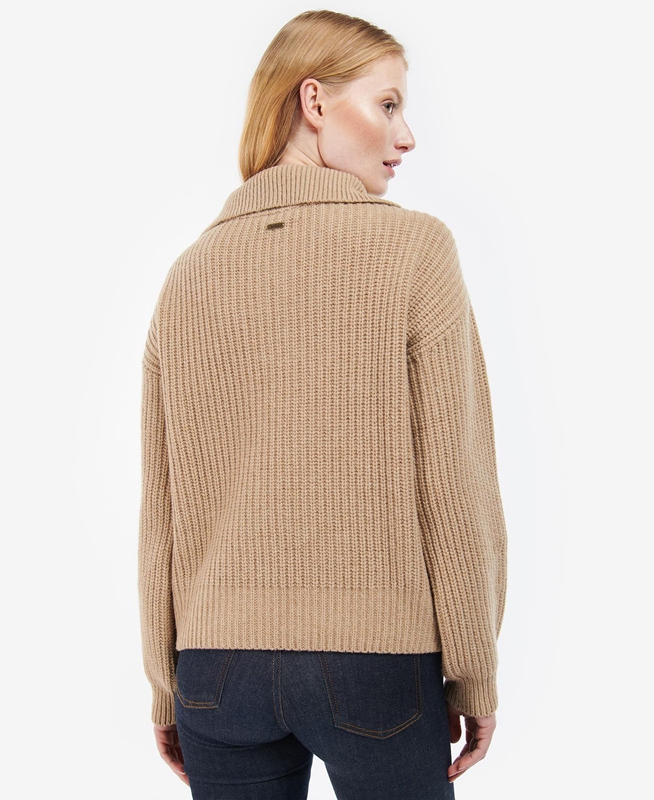 Barbour Stavia Knit Pullover Damen Beige | EKGYAN-597