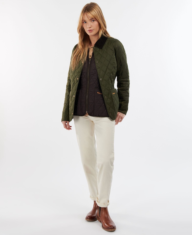 Barbour Steppjacke Annandale Steppjacke Damen Olivgrün | NGTODI-416