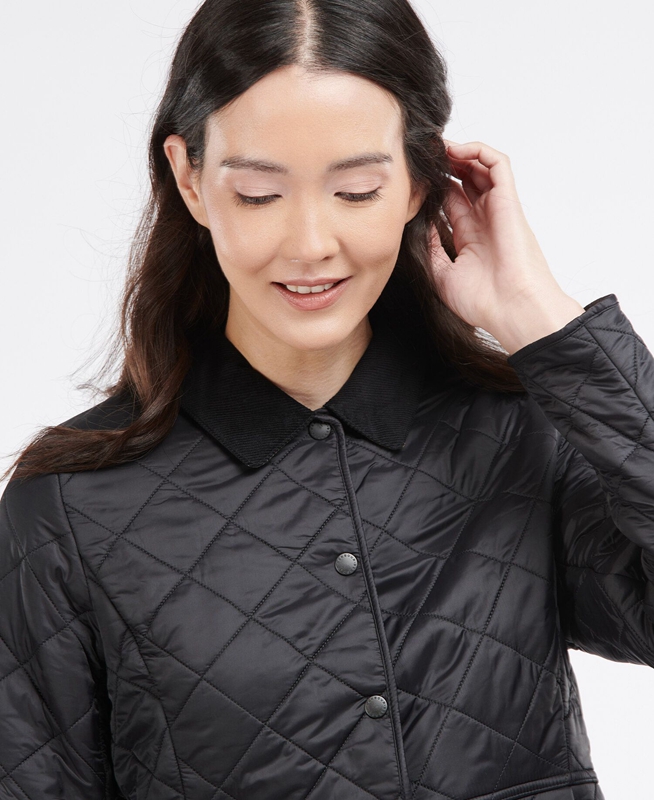 Barbour Steppjacke Deveron Polarquilt Steppjacke Damen Schwarz | DSXRNQ-907