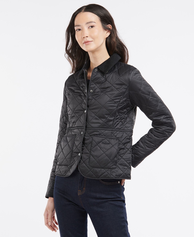 Barbour Steppjacke Deveron Polarquilt Steppjacke Damen Schwarz | DSXRNQ-907