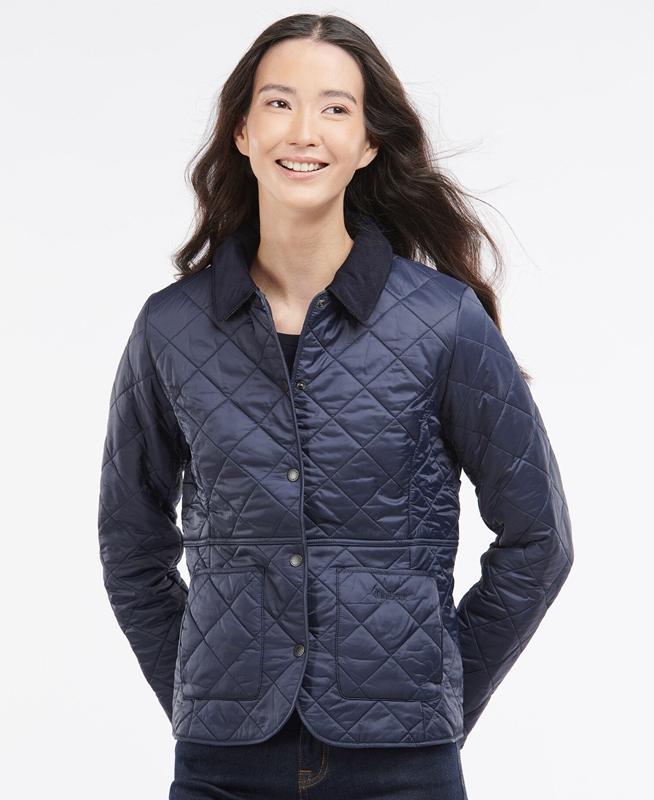 Barbour Steppjacke Deveron Polarquilt Steppjacke Damen Blau | KHBQWS-058