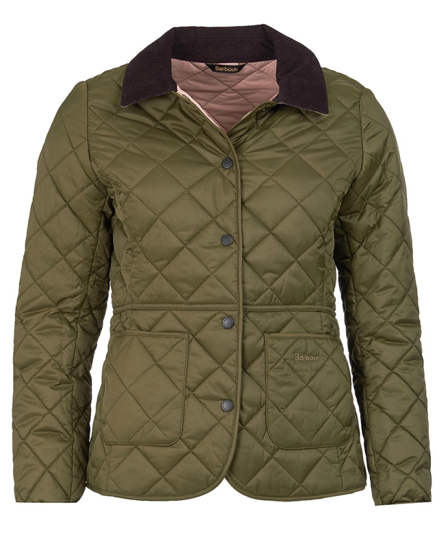 Barbour Steppjacke Deveron Steppjacke Damen Olivgrün | IQFBPZ-268