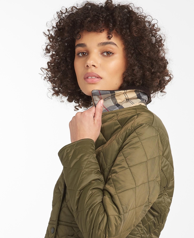 Barbour Steppjacke Deveron Steppjacke Damen Olivgrün | IQFBPZ-268