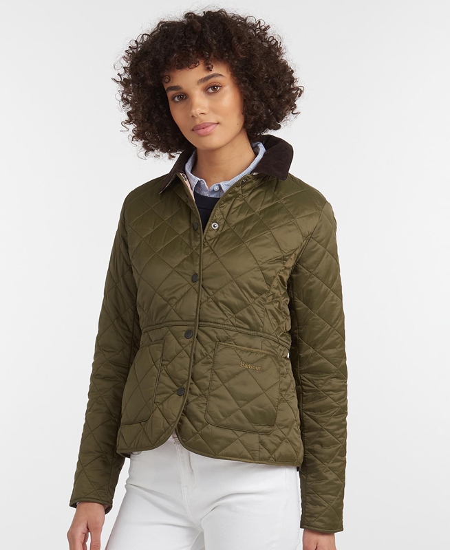 Barbour Steppjacke Deveron Steppjacke Damen Olivgrün | IQFBPZ-268