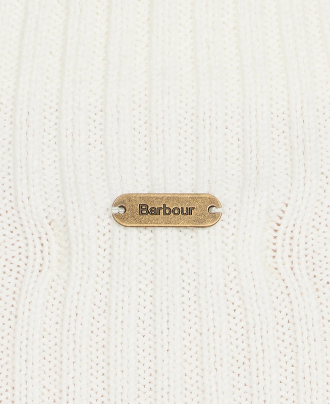 Barbour Stitch Guernsey Cape Pullover Damen Weiß | FMXGTU-235