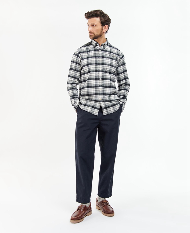 Barbour Stonewell Tailored Fit Hemd Herren Grau | NWLSQF-659