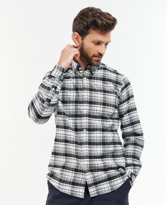 Barbour Stonewell Tailored Fit Hemd Herren Grau | NWLSQF-659