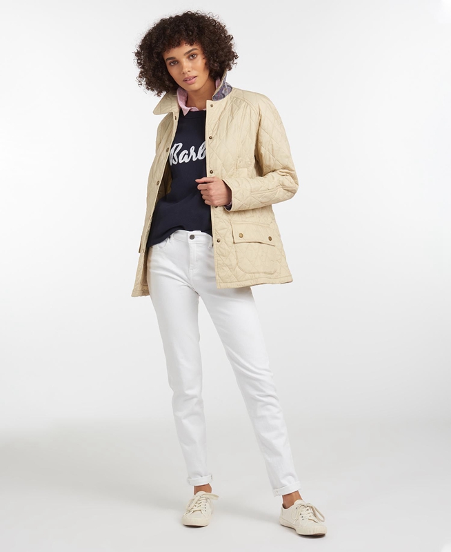 Barbour Summer Beadnell Steppjacke Damen Weiß | MBNGIX-235