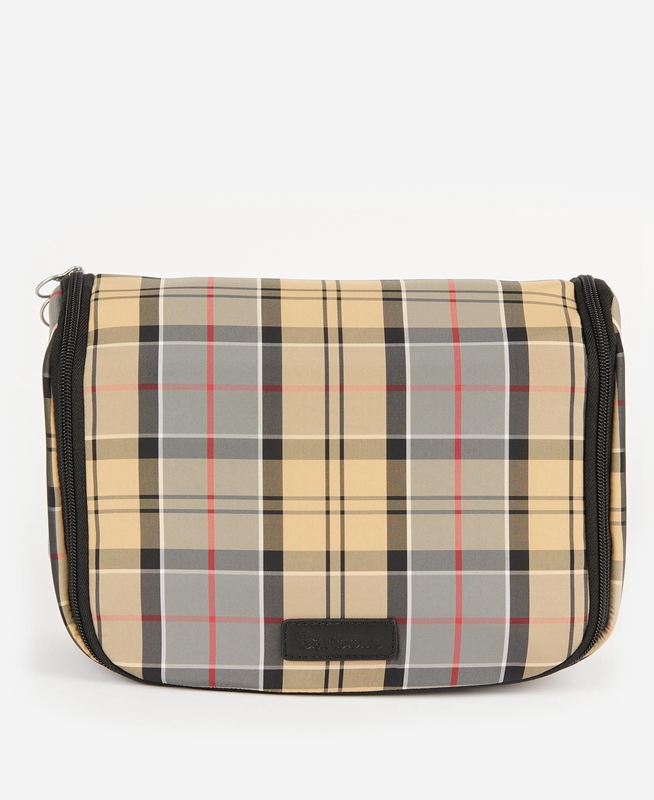 Barbour Tartan Hanging Washbag Tasche Herren Beige | DLVXBA-130