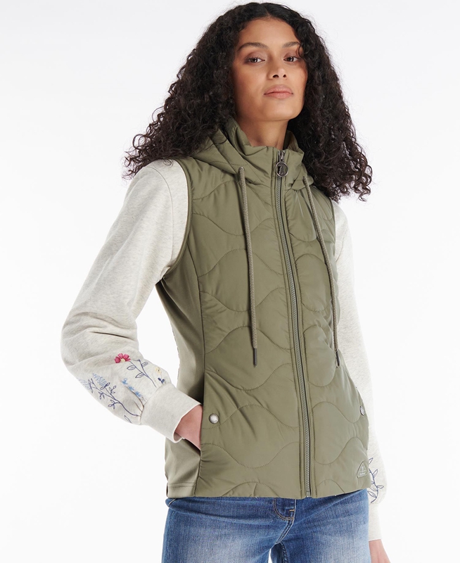 Barbour Thrift Quilted Sweatshirts Damen Olivgrün | SOQFDB-520