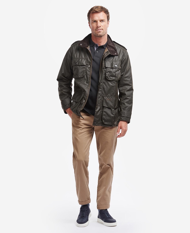 Barbour Trooper Gewachste Jacke Herren Olivgrün | SXHLVJ-485