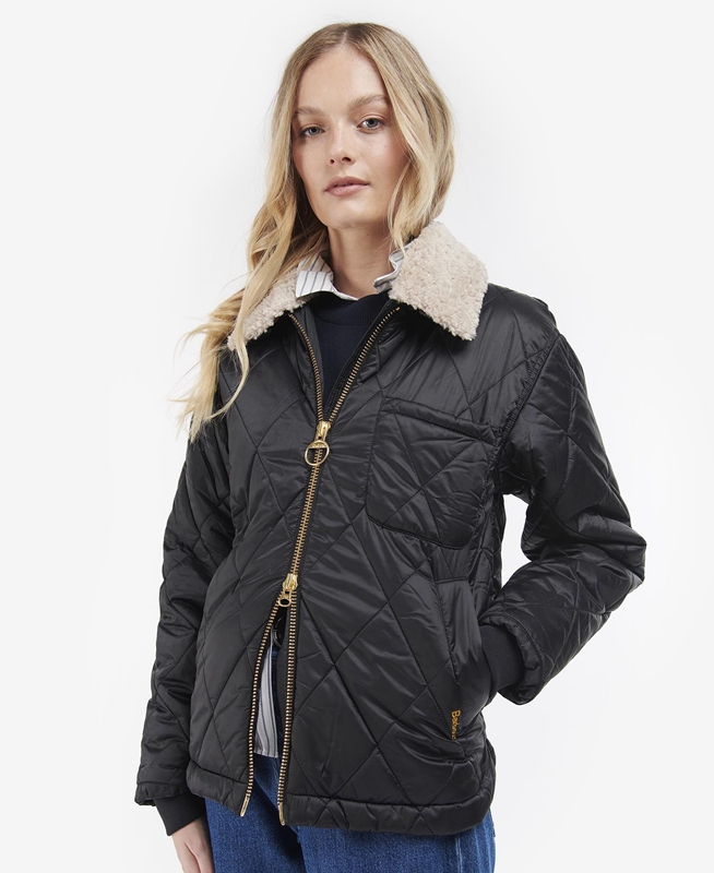 Barbour Vaila Steppjacke Damen Schwarz | LBWKQP-597