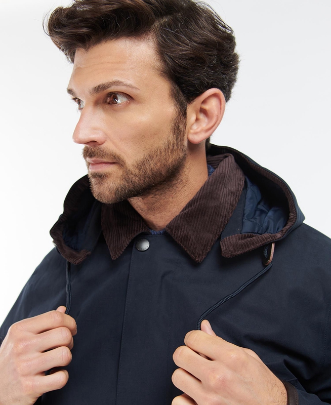 Barbour Wallace Wasserdichte Jacke Herren Navy | JSUMAZ-180