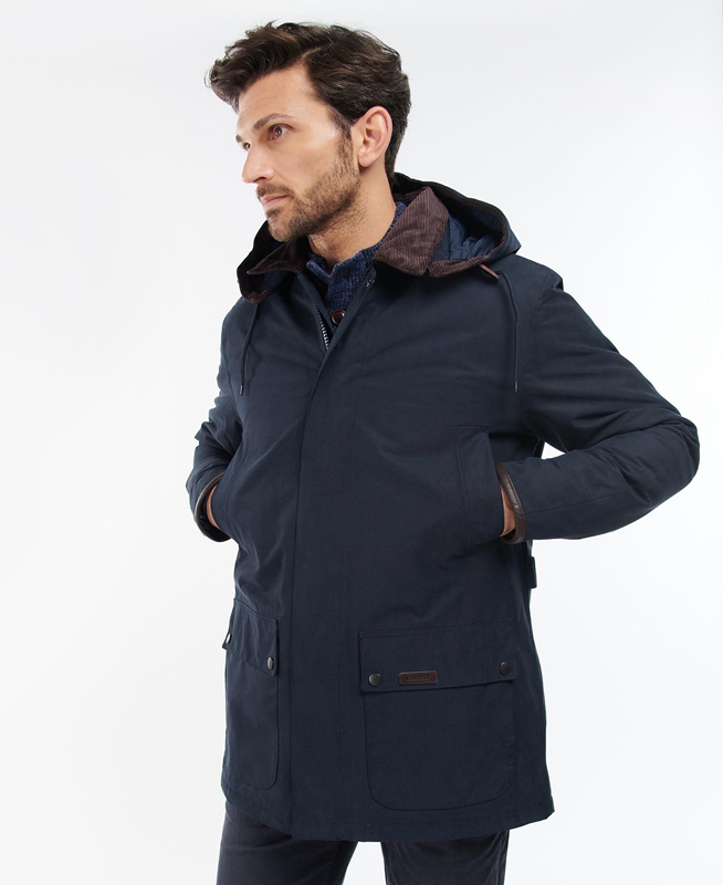 Barbour Wallace Wasserdichte Jacke Herren Navy | JSUMAZ-180