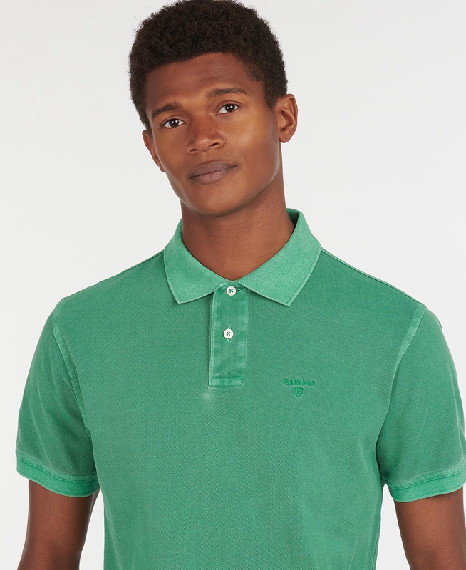 Barbour Washed Sports Polo shirts Herren Grün | WGMTIN-153