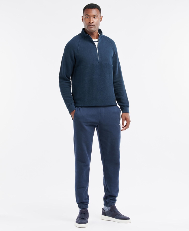 Barbour Wear Half Zip Sweatshirts Herren Navy | CVBJEG-309