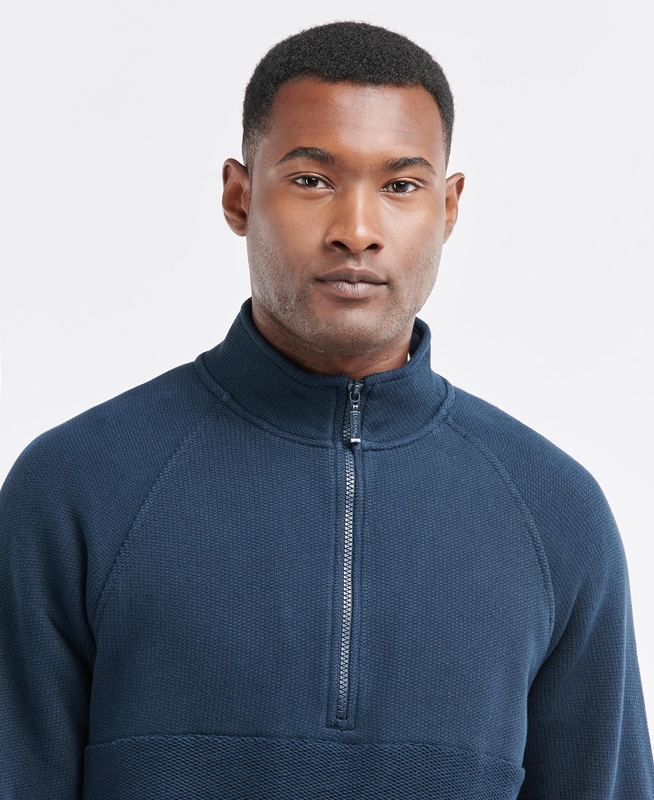 Barbour Wear Half Zip Sweatshirts Herren Navy | CVBJEG-309