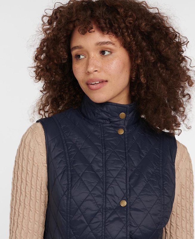 Barbour Weste Otterburn Weste Damen Navy | PHMGZU-478