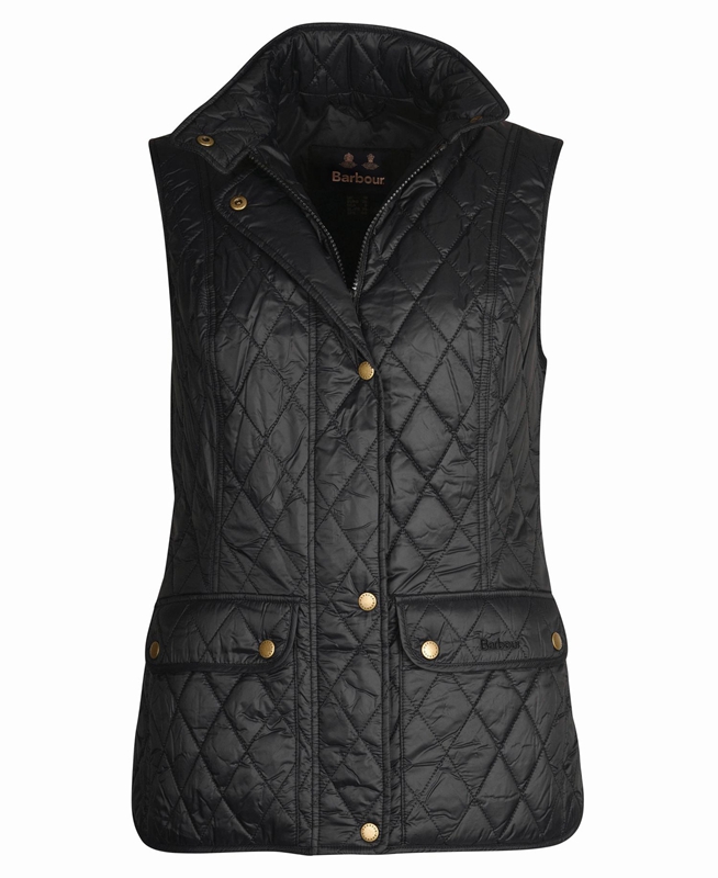 Barbour Weste Otterburn Weste Damen Schwarz | XKMCSA-412