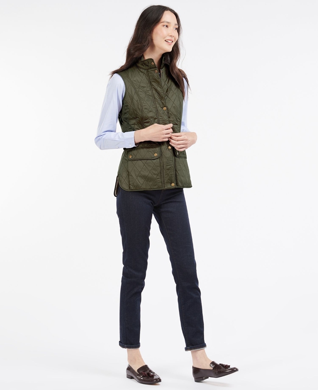 Barbour Weste Wray Weste Damen Grün | NGJKBW-367